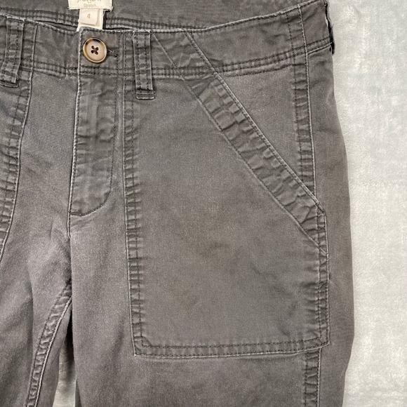 J CREW Womens Gray Stretch Flat Front Straight Leg Utility Pants Pockets Size 4 - Picture 5 of 12